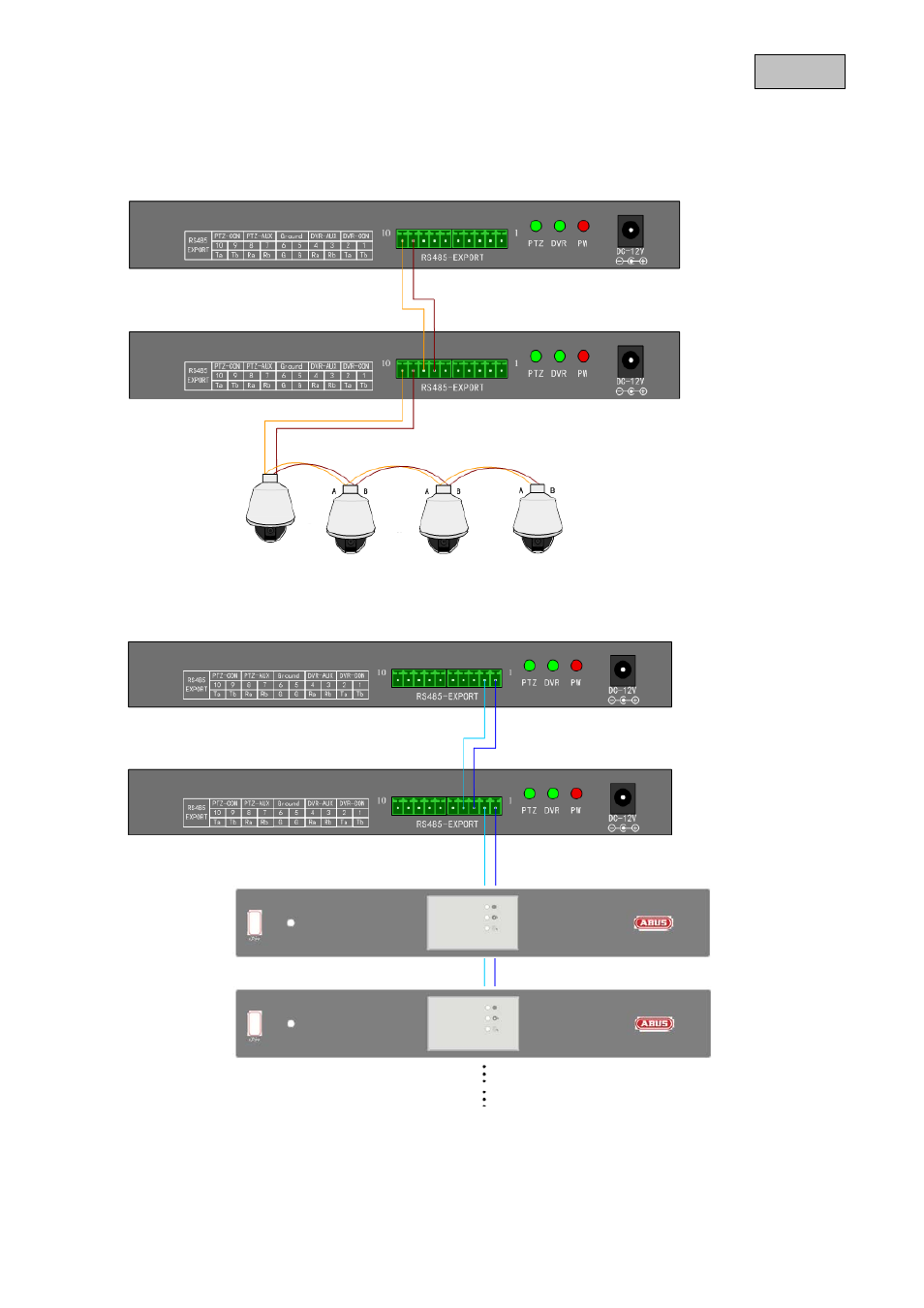 Typisk forbindelsesdiagram, 1 styring af speed-dome, 2 styring af dvr | ABUS TVAC26000 User Manual | Page 56 / 58
