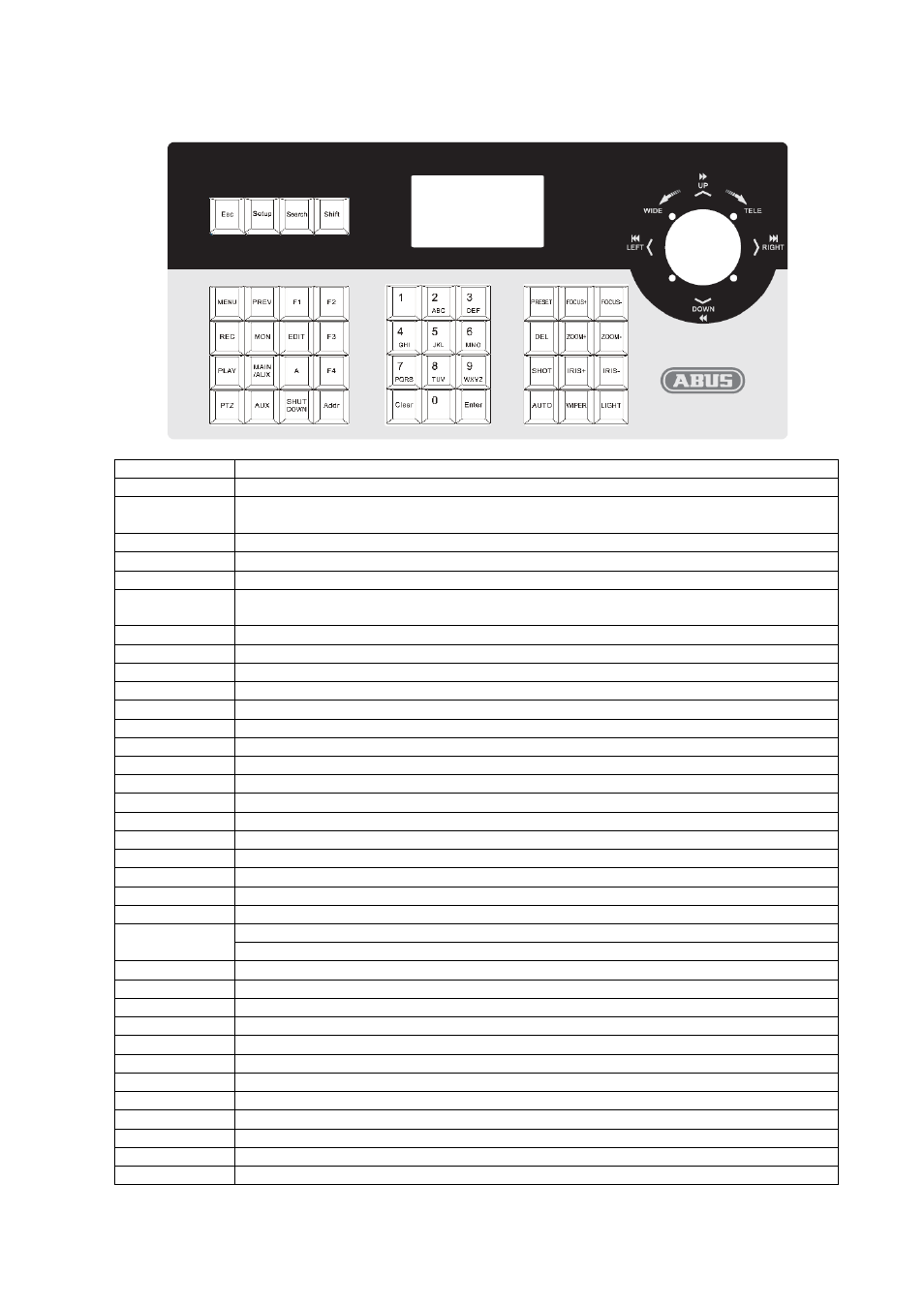 2 vorderansicht des bedienpults | ABUS TVAC26000 User Manual | Page 9 / 58