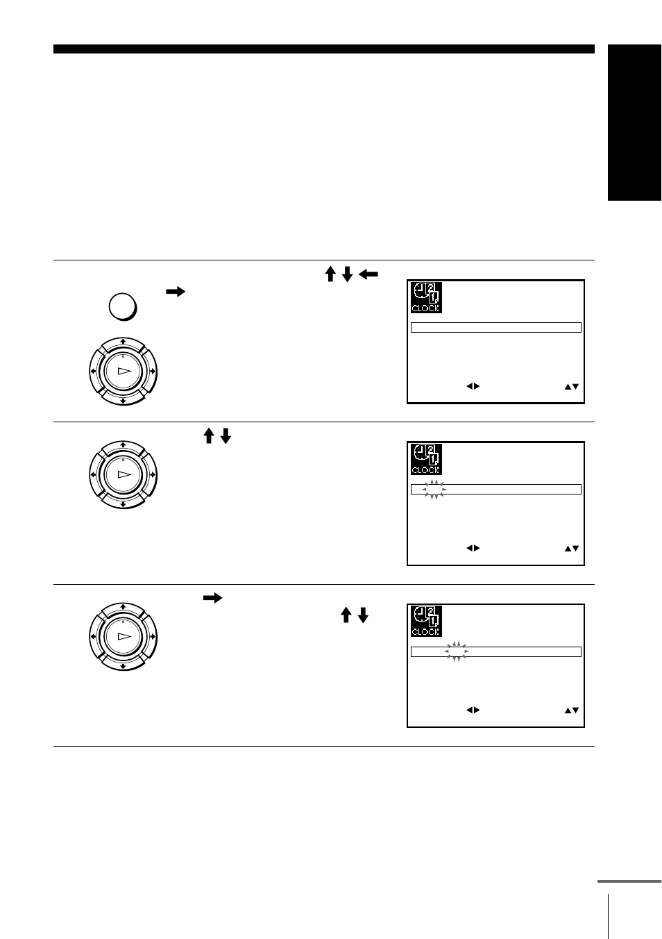 Setting the clock, N (15), On (15) | Press m/m to set the hour, Ge tting star te d | Sony SLV-SE210B User Manual | Page 15 / 56