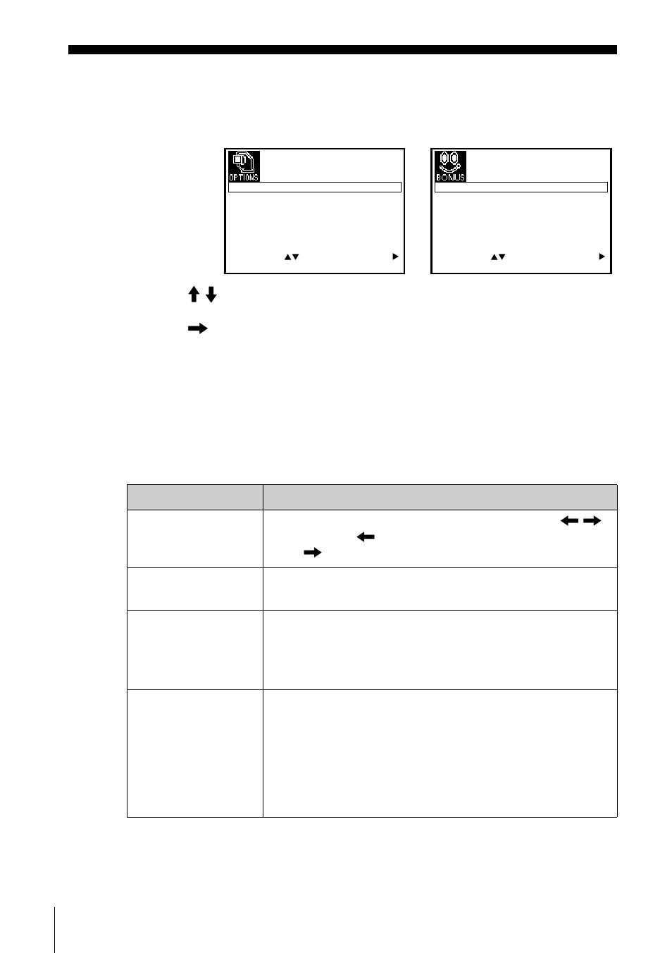 Changing menu options, Press m/m to select the option, Press , to change the setting, then press ok | Press menu to return to the original screen | Sony SLV-SE210B User Manual | Page 46 / 56