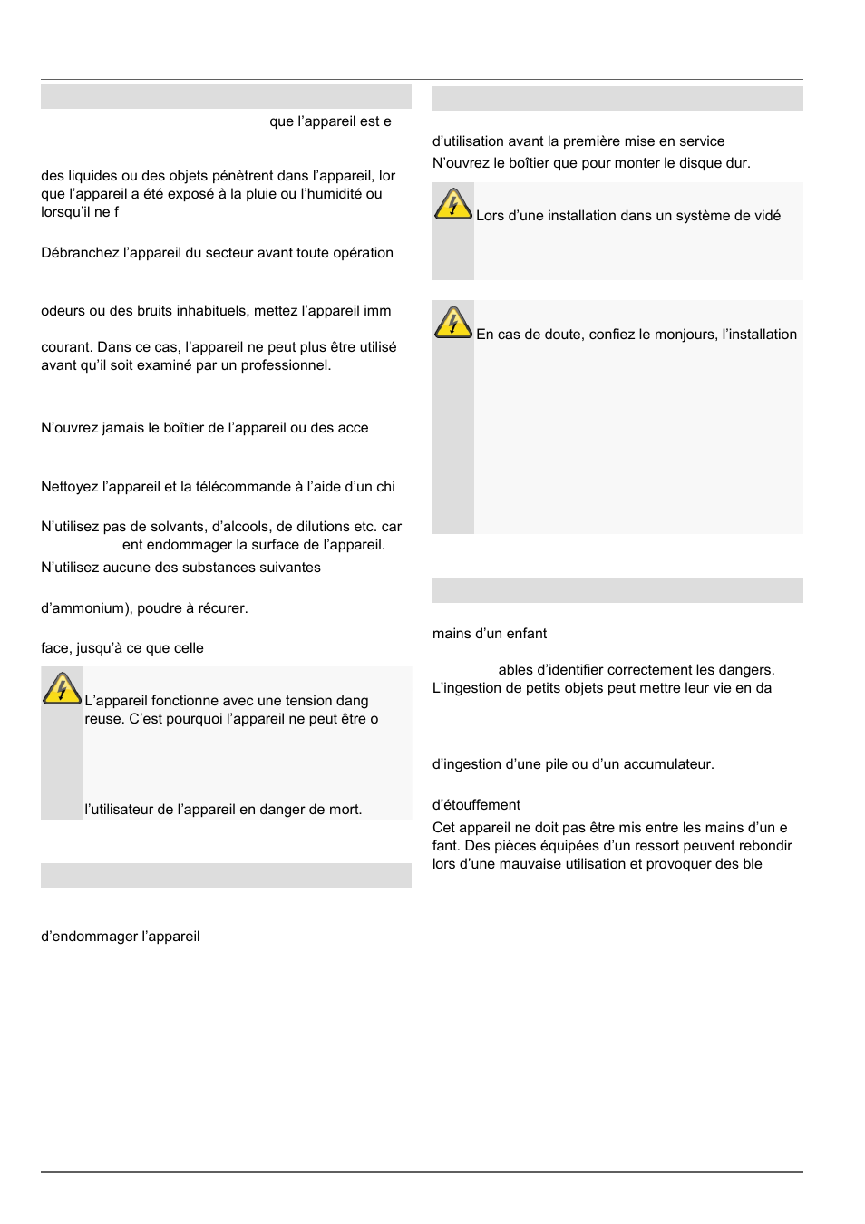 Consignes de sécurité impotantes, Maintenance et entretien, Accessoires | Mise en service, Enfants | ABUS TVVR60021 User Manual | Page 211 / 394