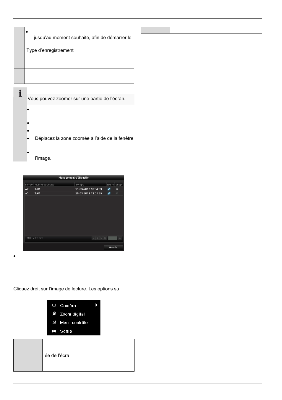 Clic droit sur lecture en cours, Restitution | ABUS TVVR60021 User Manual | Page 222 / 394