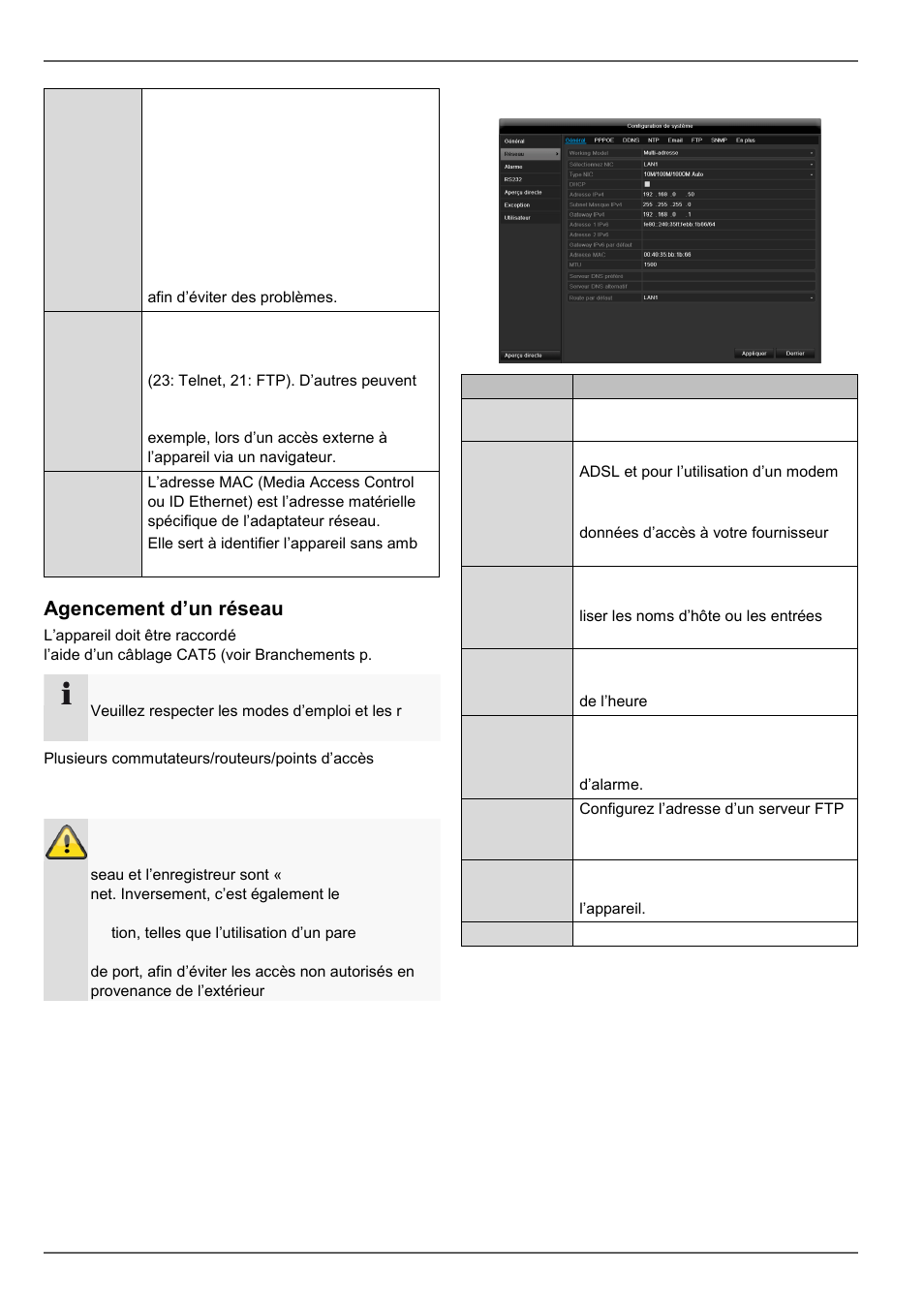 Agencement d’un réseau, Configuration réseau, Configuration de système | ABUS TVVR60021 User Manual | Page 227 / 394