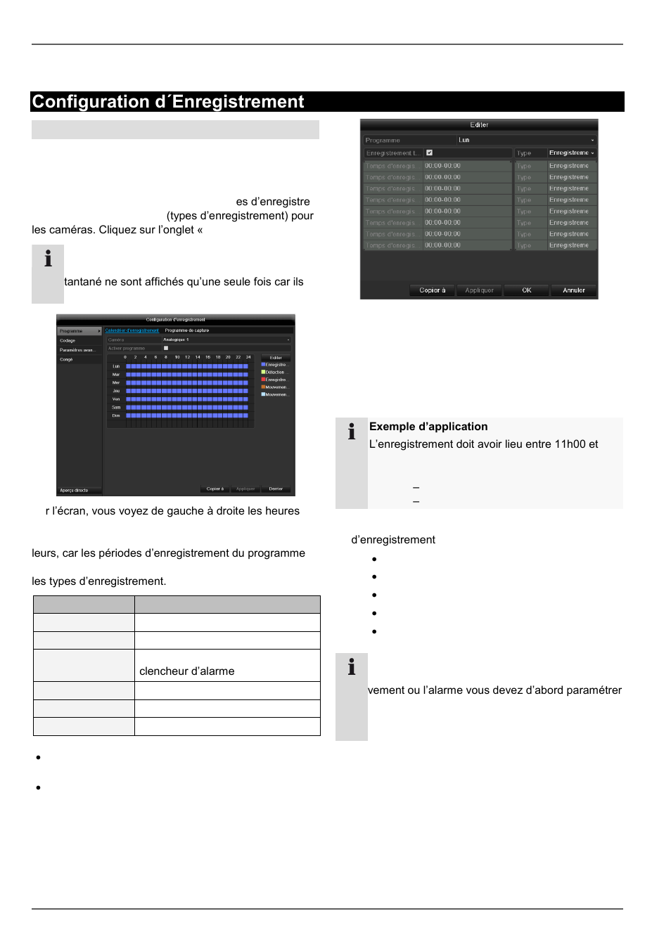 Planning, Configuration d´enregistrement, Configuration | ABUS TVVR60021 User Manual | Page 240 / 394
