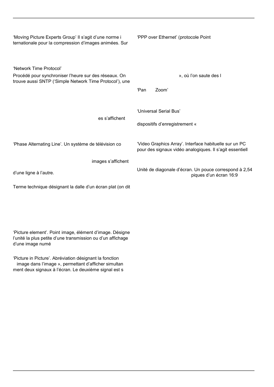 Glossaire | ABUS TVVR60021 User Manual | Page 260 / 394