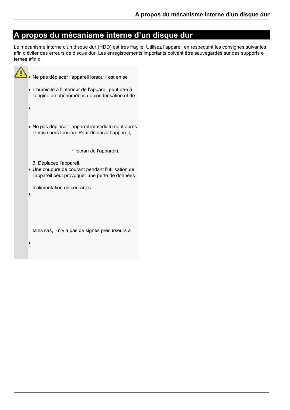 A propos du mécanisme interne d’un disque dur | ABUS TVVR60021 User Manual | Page 261 / 394