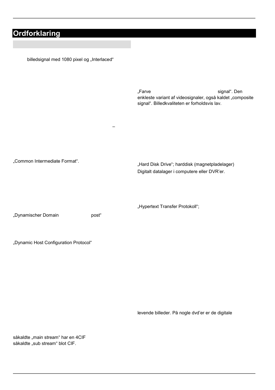 Ordforklaring, Anvendte fagbegreber | ABUS TVVR60021 User Manual | Page 324 / 394