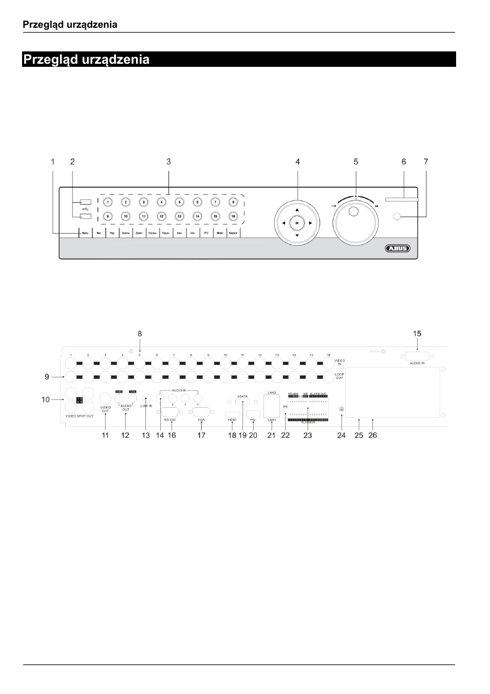 Przegląd urządzenia | ABUS TVVR60021 User Manual | Page 330 / 394