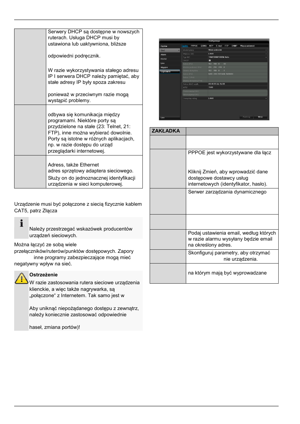 Budowa sieci, Konfiguracja sieci, Konfiguracja | ABUS TVVR60021 User Manual | Page 358 / 394