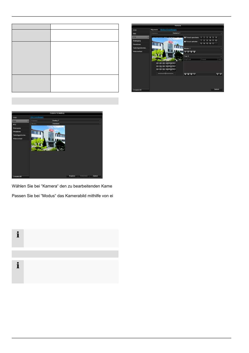Speichern und aufrufen von presets, Einrichten und aufrufen von touren, Konfiguration | Bild, Ptz (schwenk/neige/zoom kameras) | ABUS TVVR60021 User Manual | Page 41 / 394