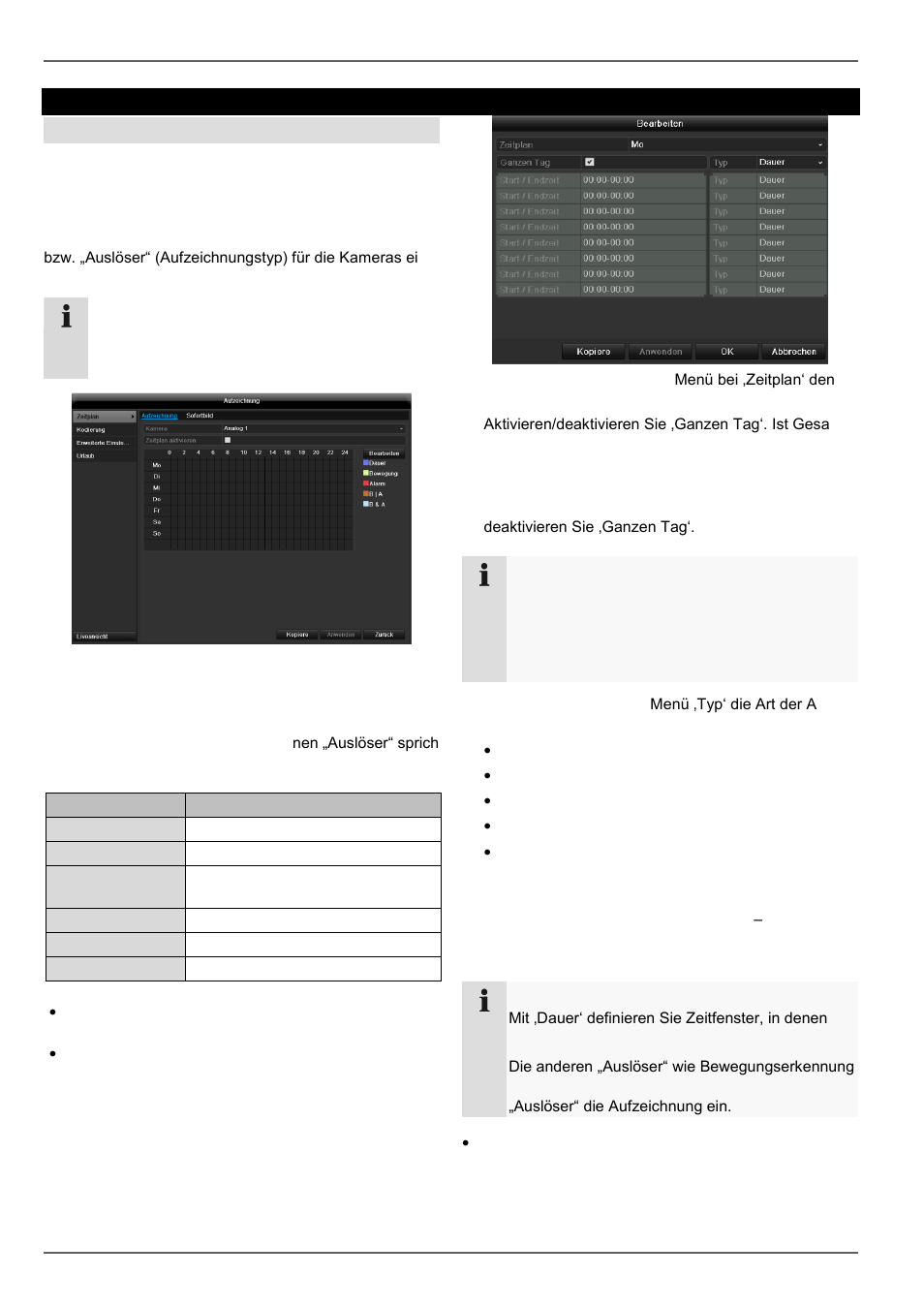 Aufzeichnung, Zeitplan, Konfiguration | Einrichten | ABUS TVVR60021 User Manual | Page 44 / 394