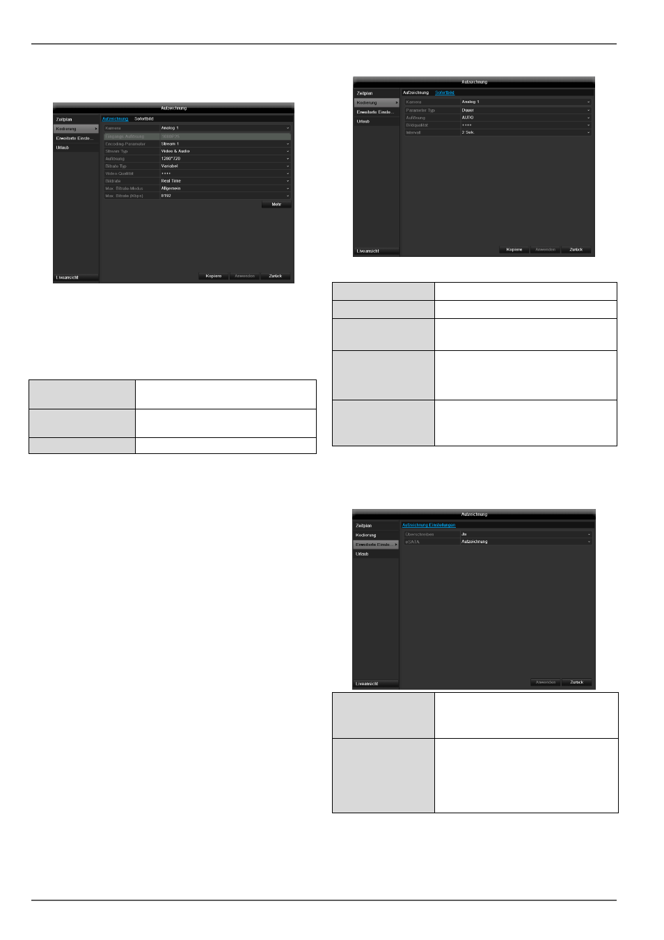 Kodierung, Erweiterte einstellung, Konfiguration | ABUS TVVR60021 User Manual | Page 45 / 394