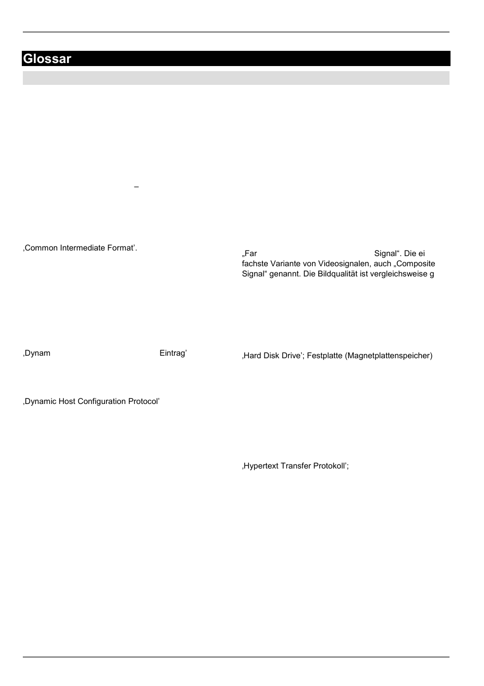 Glossar, Verwendete fachbegriffe | ABUS TVVR60021 User Manual | Page 63 / 394