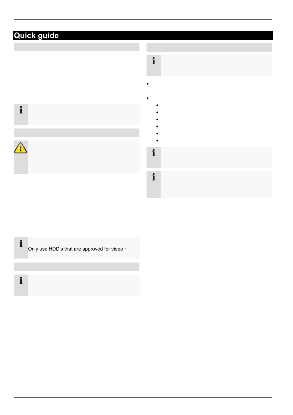 Quick guide, Before you start, Installing the hdd | Establishing the connections, Configuring the device | ABUS TVVR60021 User Manual | Page 77 / 394