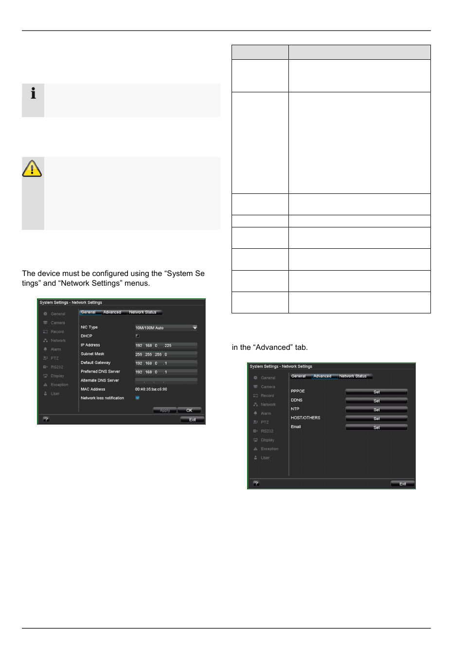 Network layout, Network configuration, Network | ABUS TVVR20001 User Manual | Page 108 / 313
