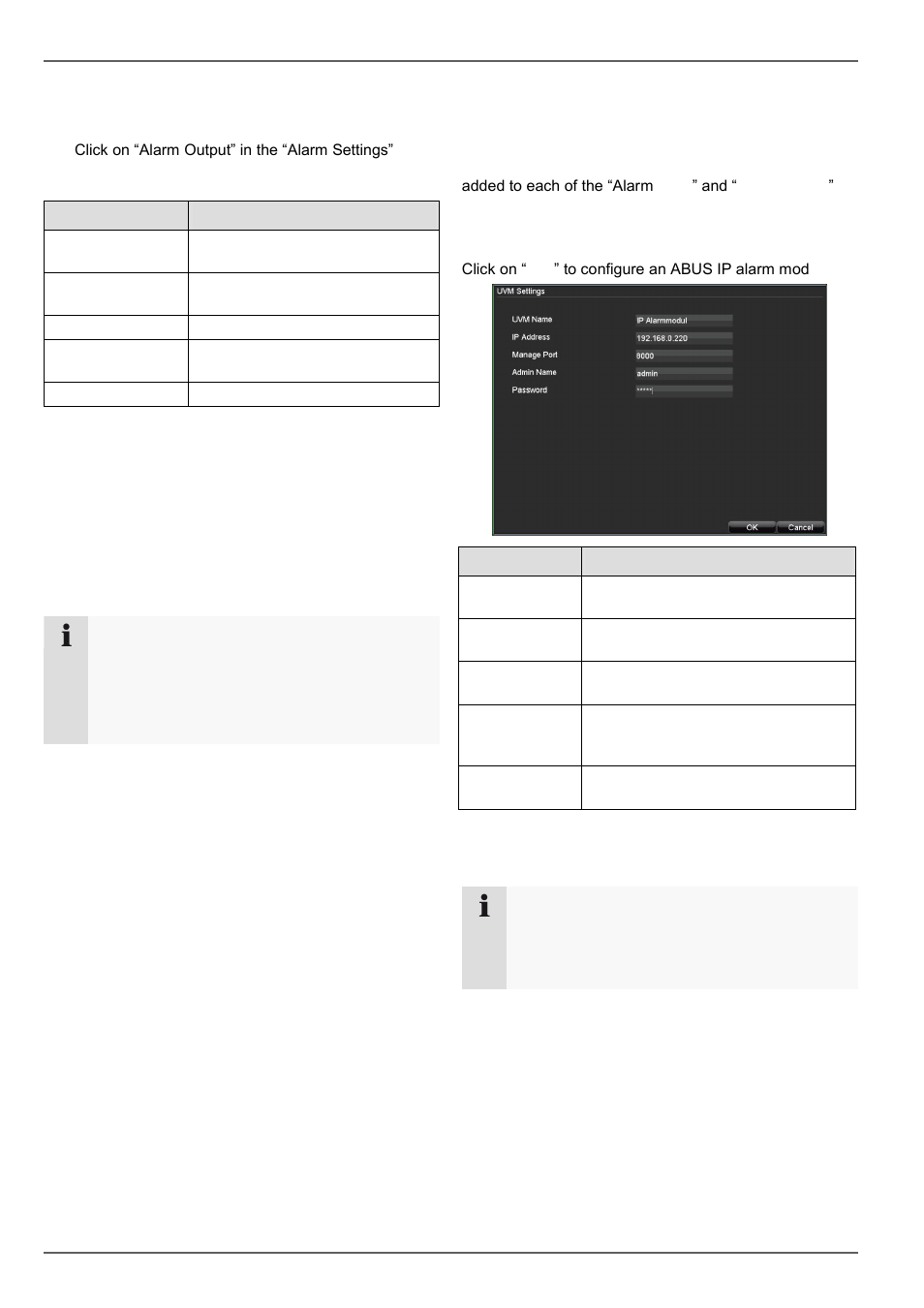 Alarm output, Ip alarm module, Alarm | ABUS TVVR20001 User Manual | Page 114 / 313