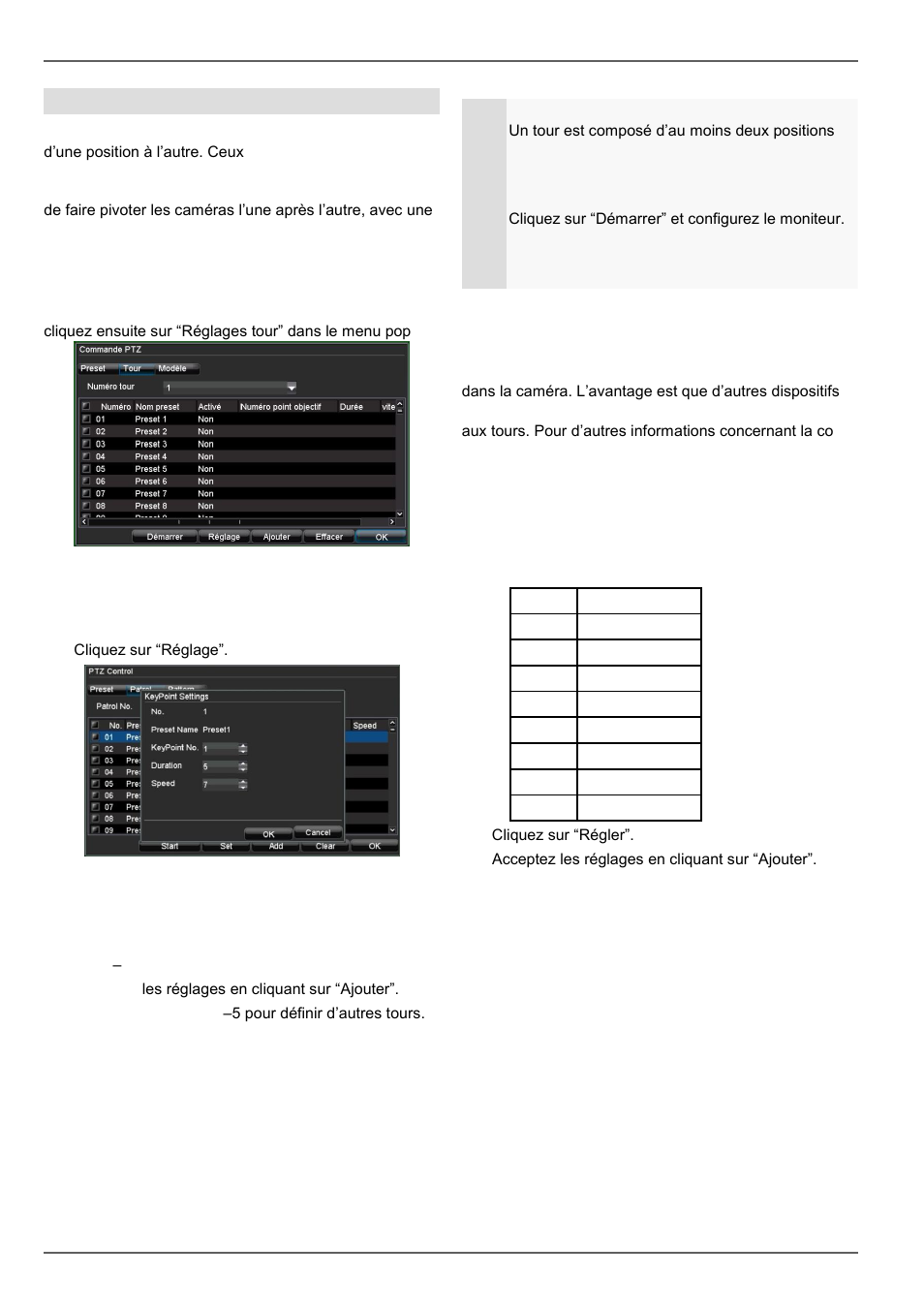 Accéder au tour configuré dans la camé- ra ptz, Commande ptz, Paramètres de ronde | ABUS TVVR20001 User Manual | Page 150 / 313