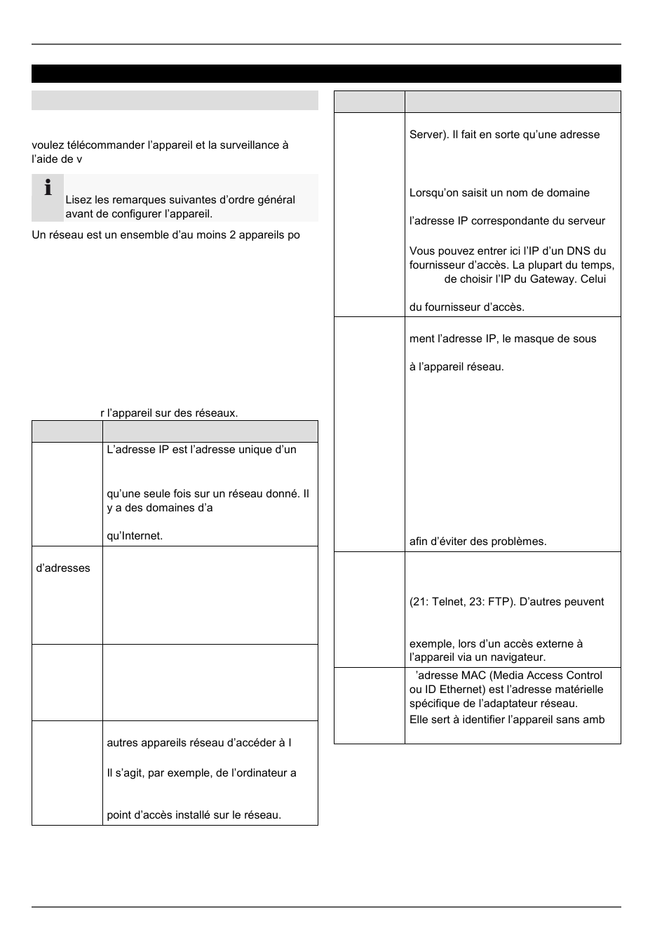 Terminologie, Réseau, Généralités | ABUS TVVR20001 User Manual | Page 168 / 313