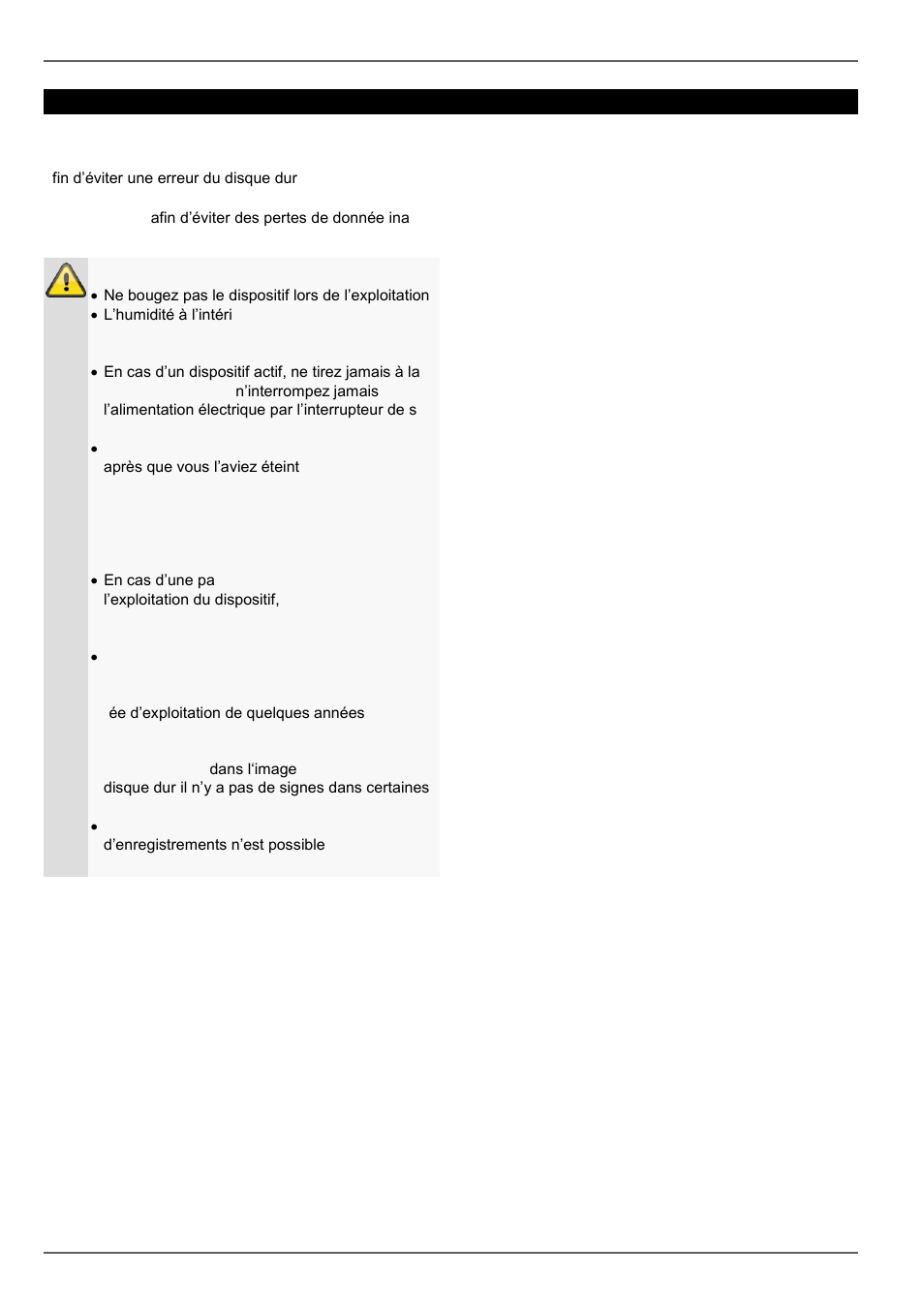 Concernant le lecteur de disque dur interne | ABUS TVVR20001 User Manual | Page 184 / 313