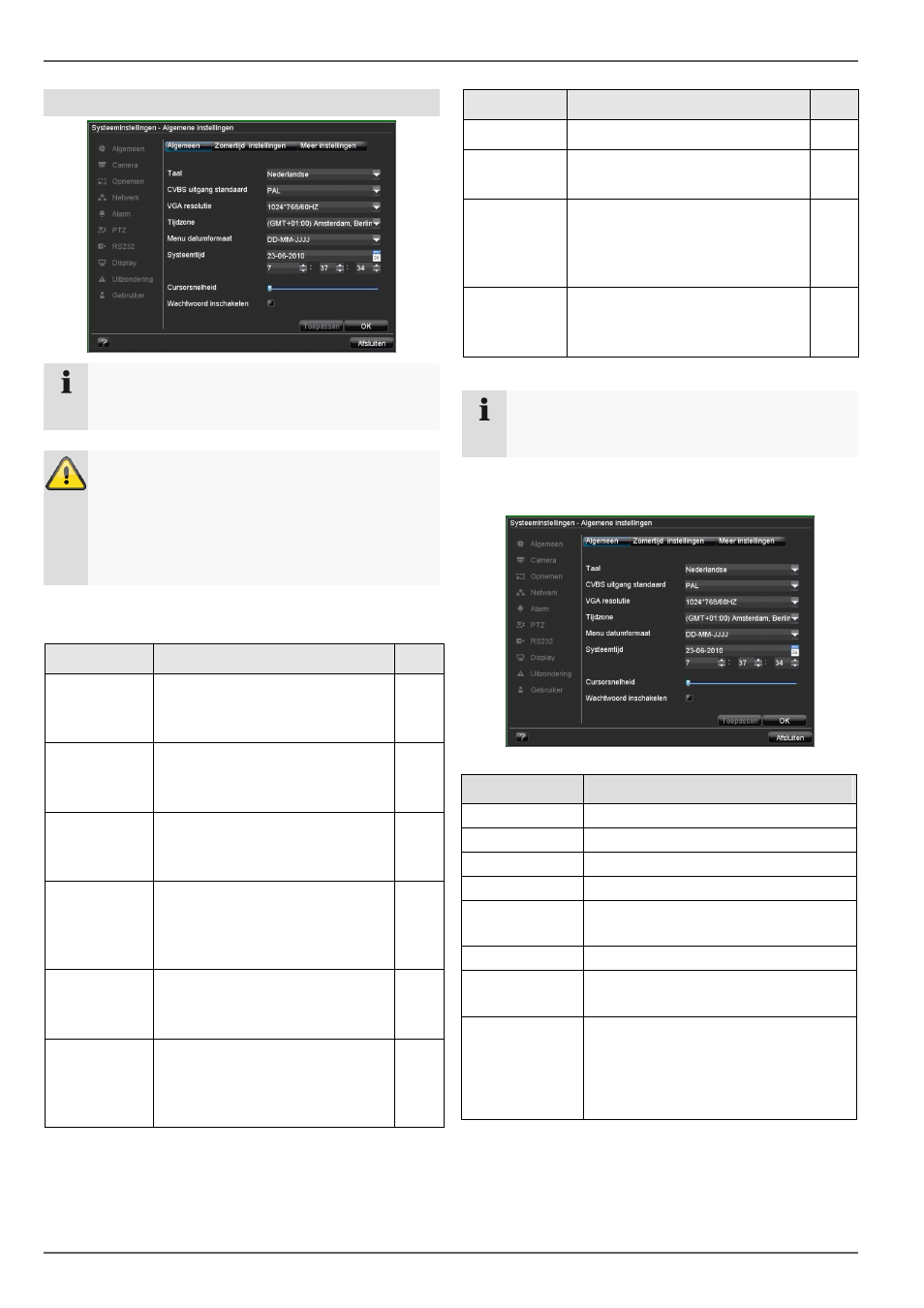 Overzicht, Algemene instellingen, Hoofdmenu | Instellingen | ABUS TVVR20001 User Manual | Page 221 / 313