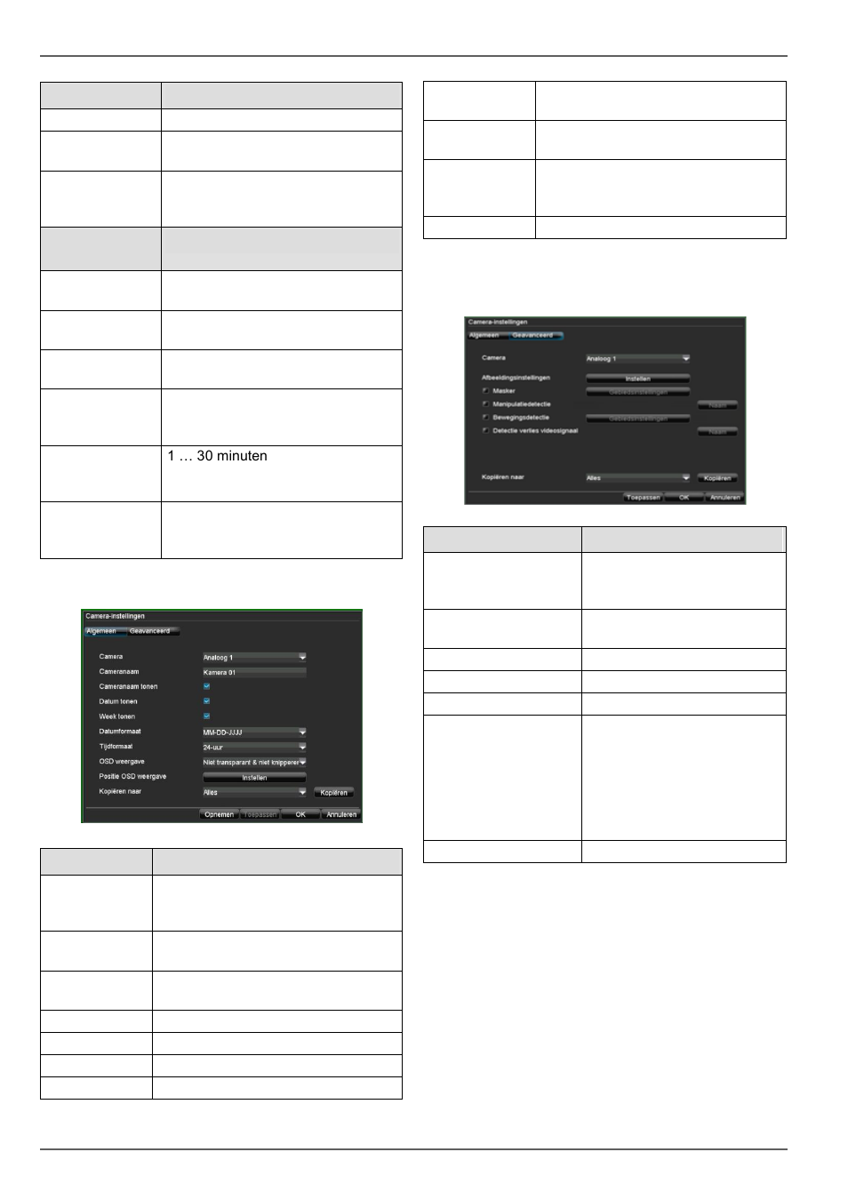 Instellingen:camera, Hoofdmenu | ABUS TVVR20001 User Manual | Page 222 / 313