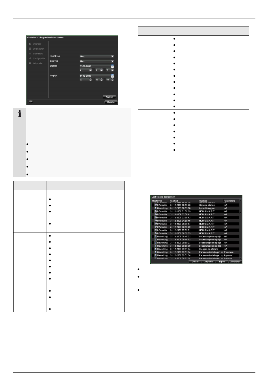 Logbestand doorzoeken, Hoofdmenu | ABUS TVVR20001 User Manual | Page 228 / 313