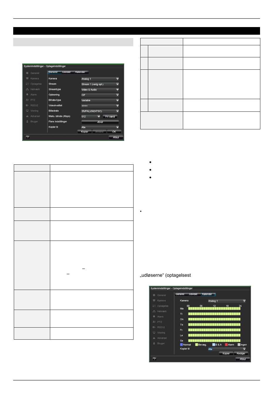 Generelle indstillinger, Udvidet indstilling, Tidsplan | Optagelse, Indstilling | ABUS TVVR20001 User Manual | Page 270 / 313