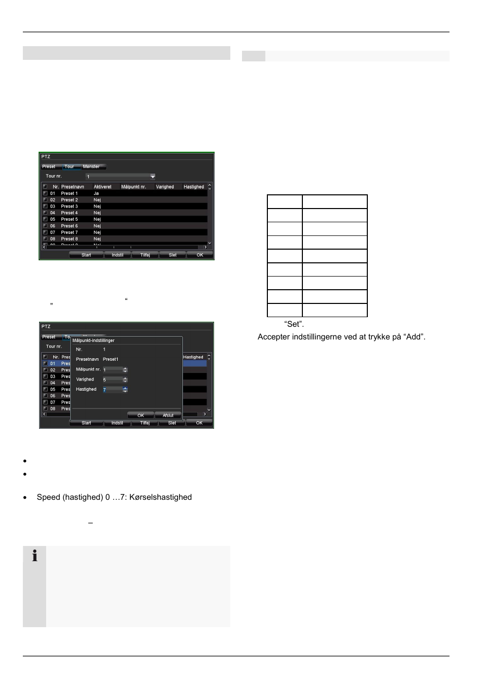 Kald en tur indstillet i ptz kameraet, Ptz-styring, Patrulje-indstillinger | ABUS TVVR20001 User Manual | Page 278 / 313