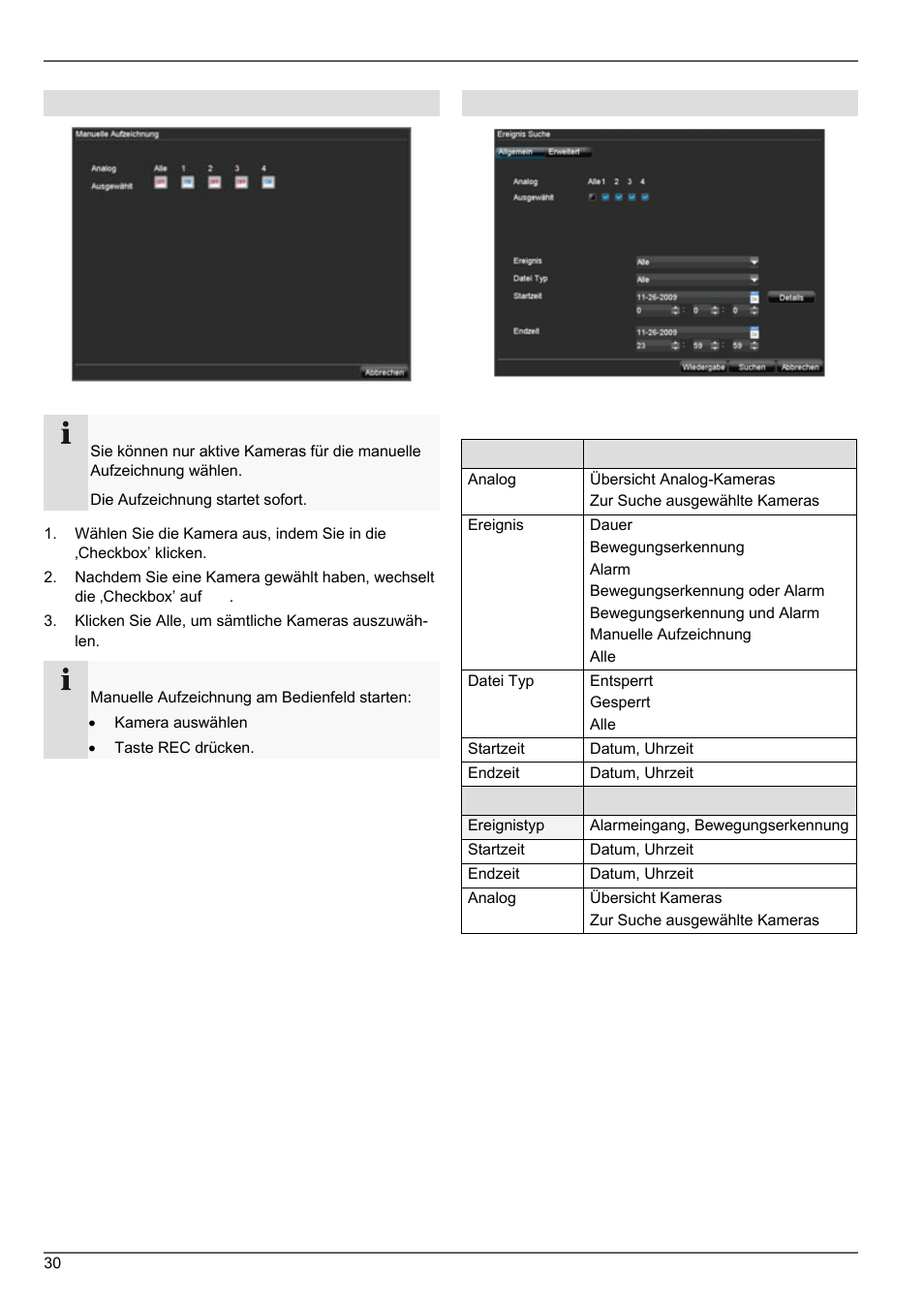 Parameter der ereignissuche | ABUS TVVR20001 User Manual | Page 30 / 313