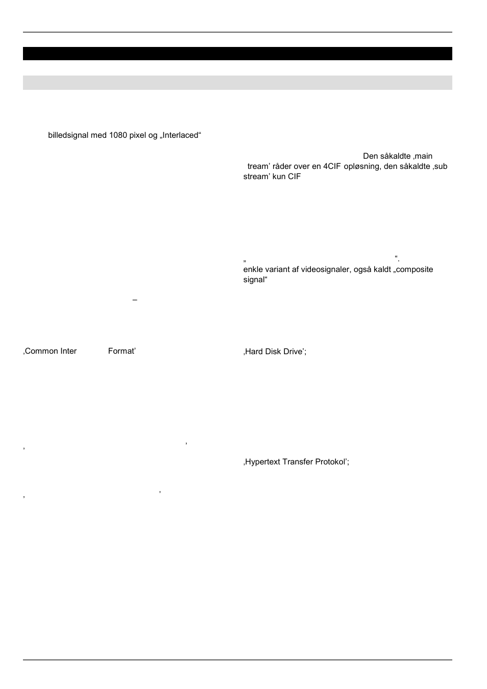 Ordliste, Anvendte fagudtryk | ABUS TVVR20001 User Manual | Page 310 / 313