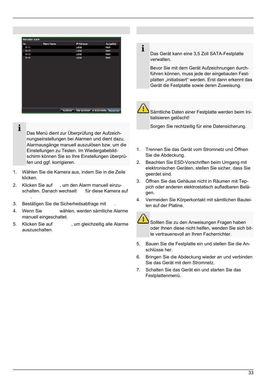 Festplatte einbauen | ABUS TVVR20001 User Manual | Page 33 / 313