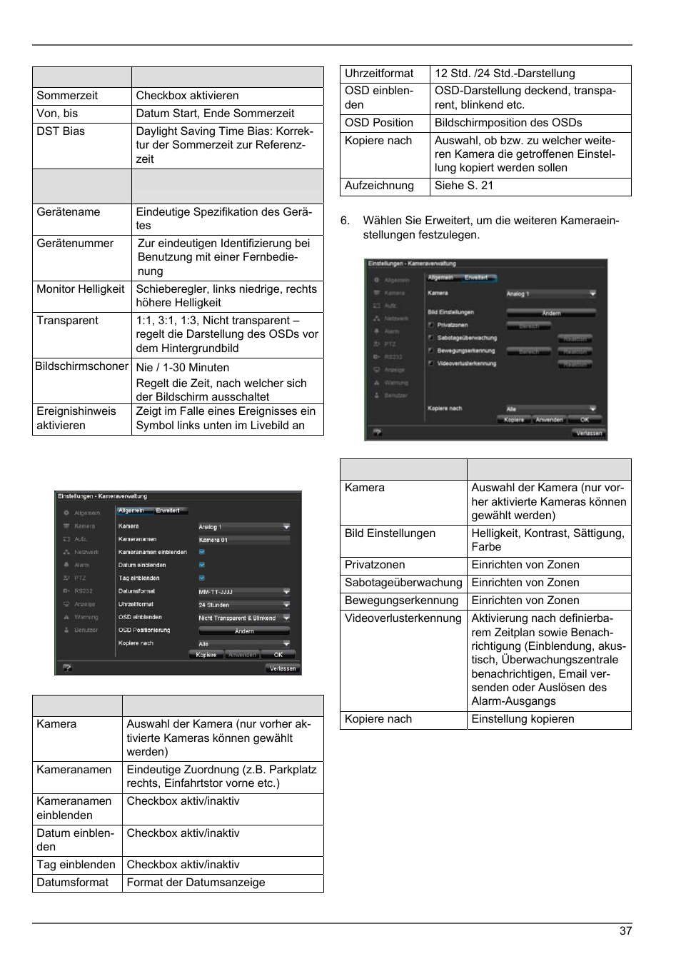 Einstellungen: kamera | ABUS TVVR20001 User Manual | Page 37 / 313