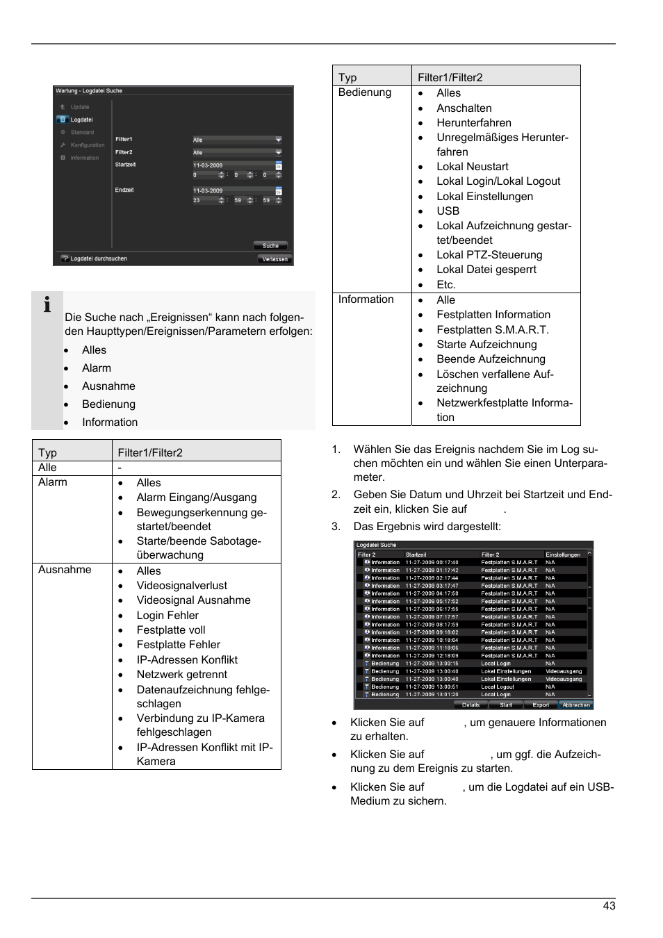 Logdatei durchsuchen | ABUS TVVR20001 User Manual | Page 43 / 313