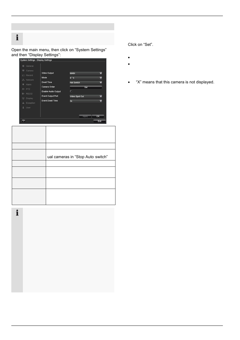 Setting the camera output, Live view, System settings | ABUS TVVR20001 User Manual | Page 82 / 313