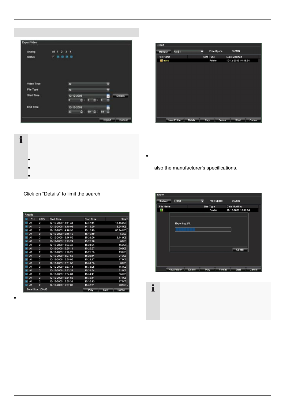 E 32, Device menu, Video export | ABUS TVVR20001 User Manual | Page 94 / 313