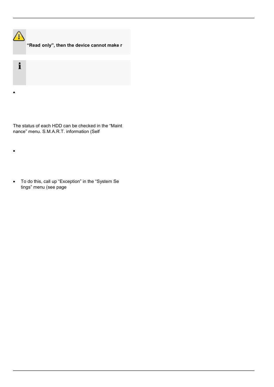 Checking the hdd status, Setting up the hdd alarm, Device menu | ABUS TVVR20001 User Manual | Page 97 / 313