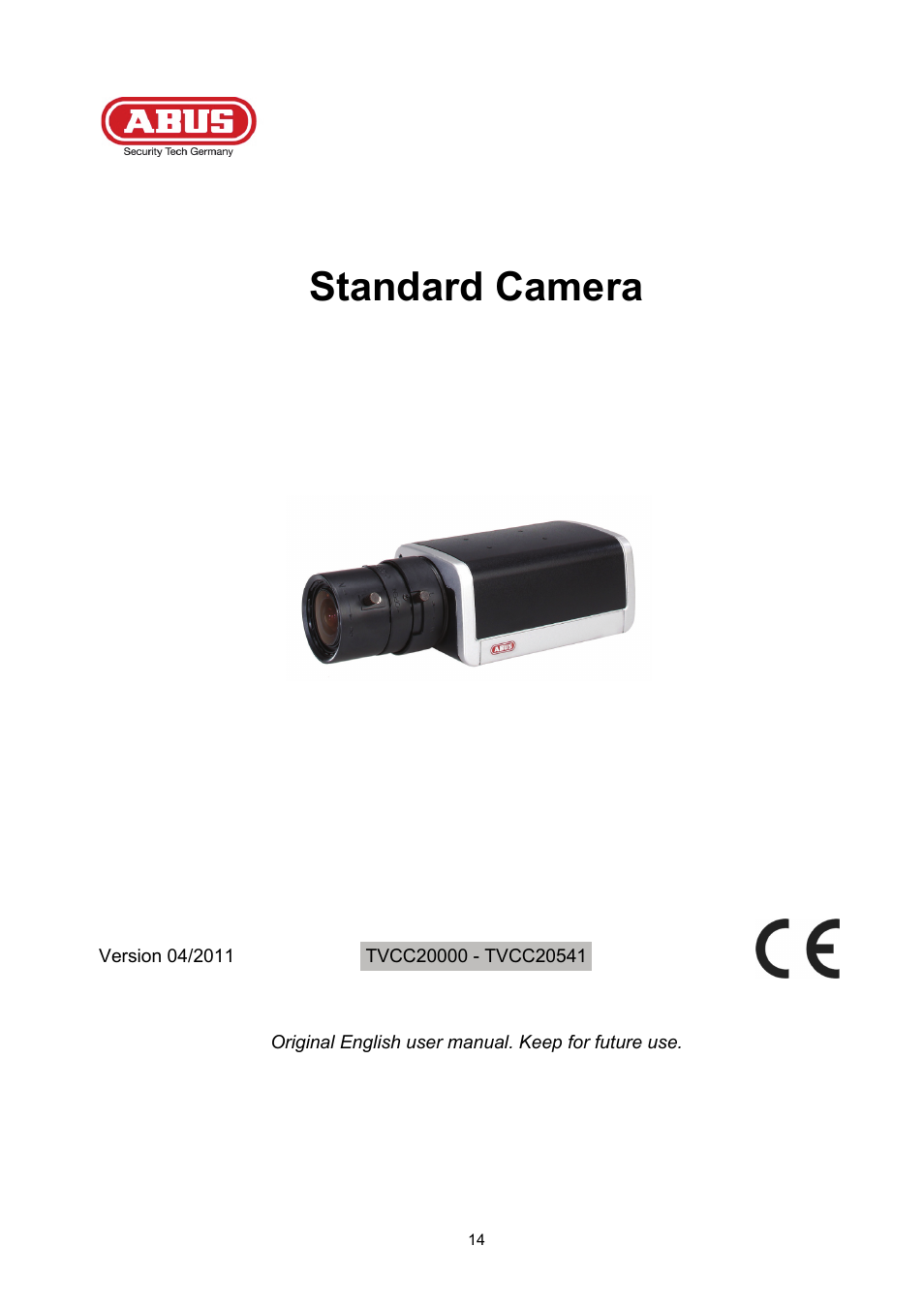 Standard camera | ABUS TVCC20000-TVCC20541 User Manual | Page 14 / 58