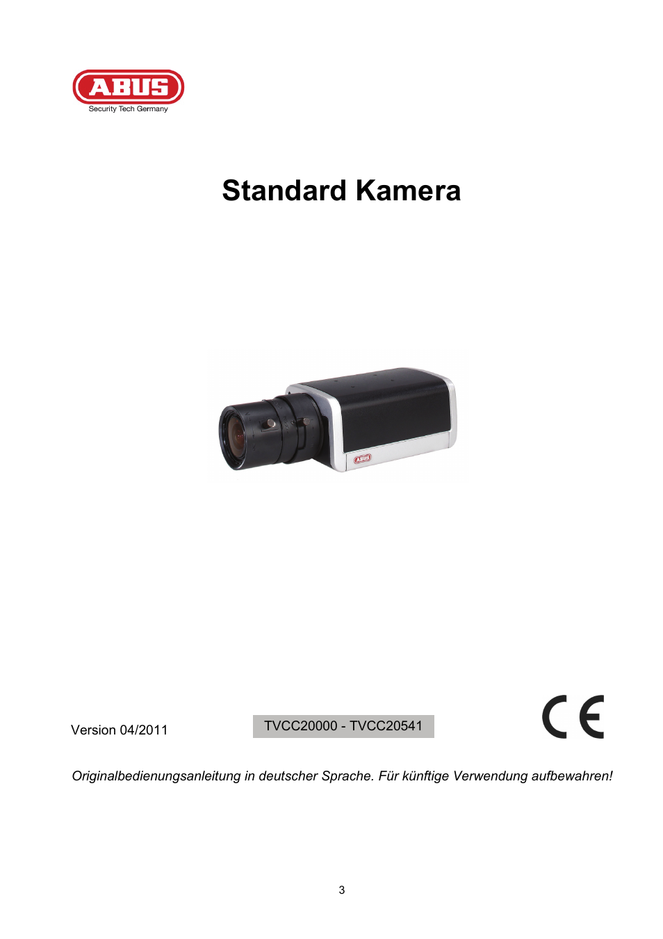 Standard kamera | ABUS TVCC20000-TVCC20541 User Manual | Page 3 / 58