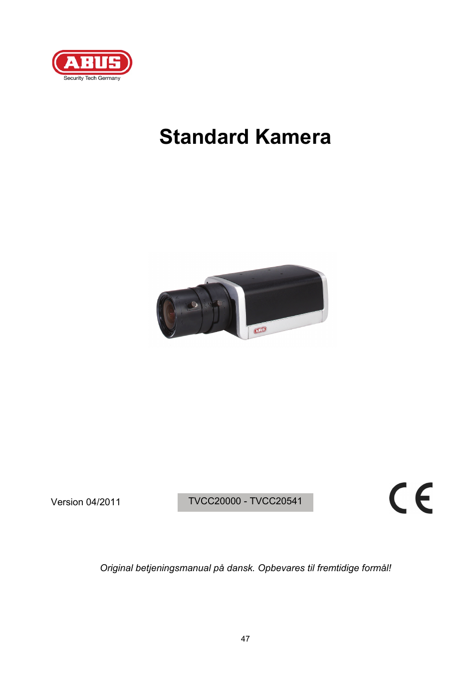 Standard kamera | ABUS TVCC20000-TVCC20541 User Manual | Page 47 / 58