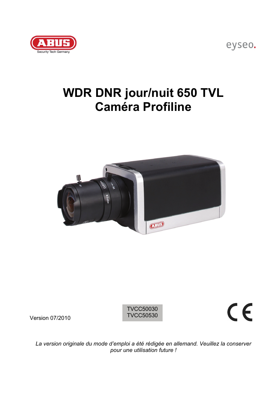 Wdr dnr jour/nuit 650 tvl caméra profiline | ABUS TVCC50030 User Manual | Page 43 / 102