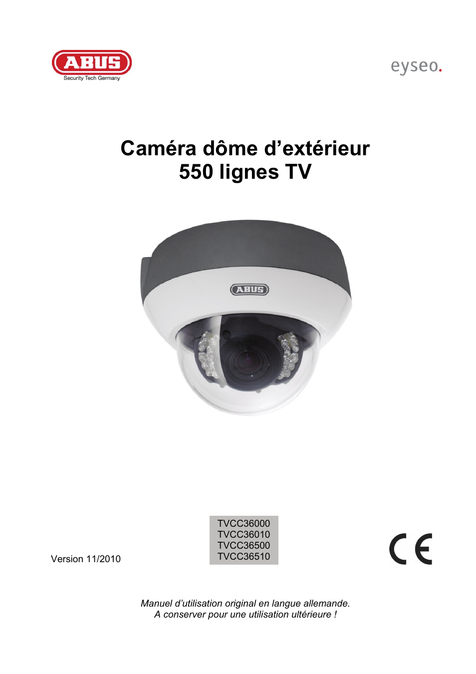 Caméra dôme d’extérieur 550 lignes tv | ABUS TVCC36510 User Manual | Page 27 / 62