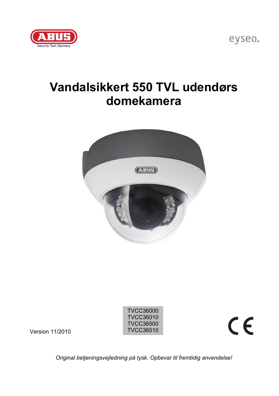 Vandalsikkert 550 tvl udendørs domekamera | ABUS TVCC36510 User Manual | Page 51 / 62