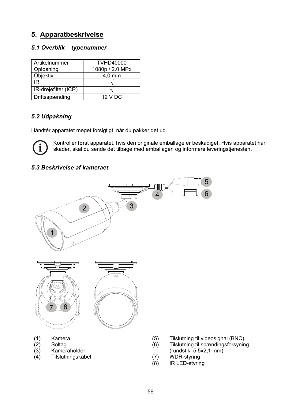 Apparatbeskrivelse | ABUS TVHD40000 User Manual | Page 56 / 74