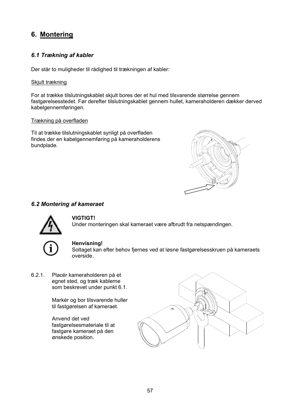 Montering | ABUS TVHD40000 User Manual | Page 57 / 74