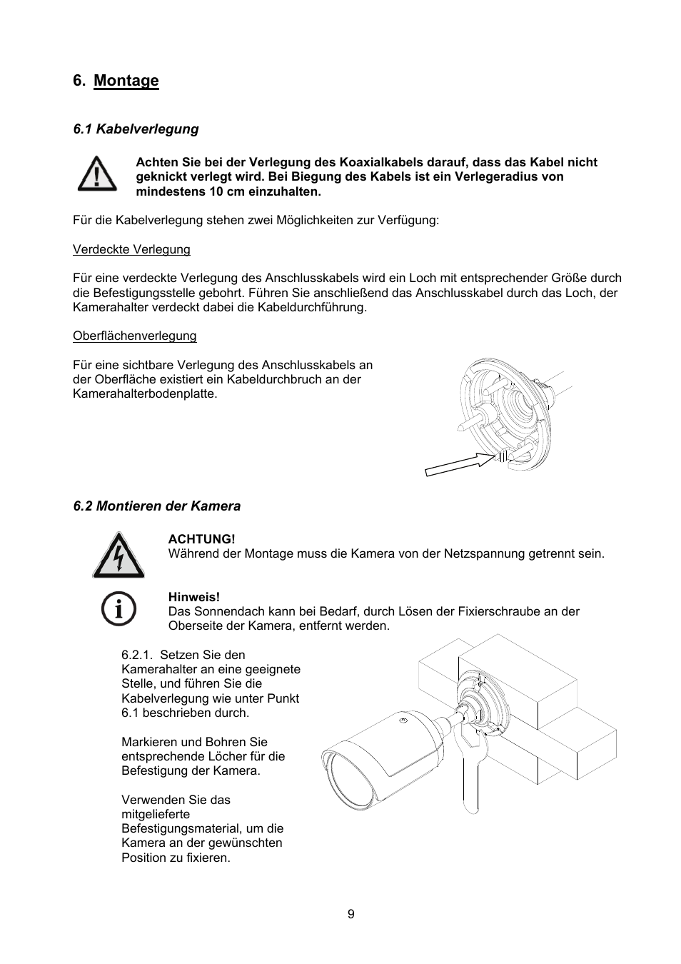 Montage | ABUS TVHD40000 User Manual | Page 9 / 74