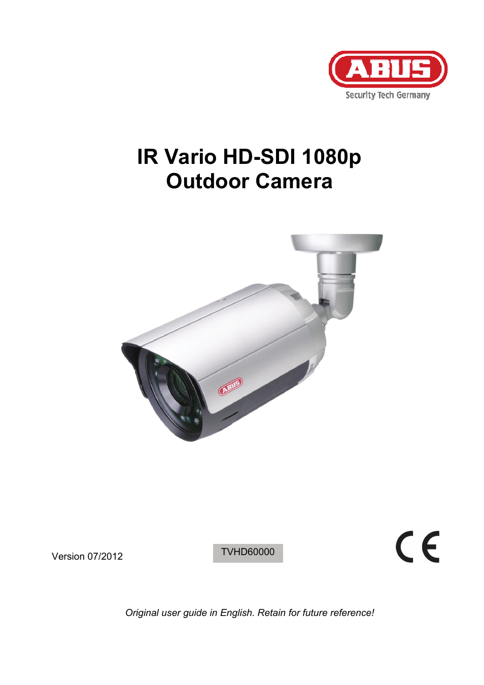 Ir vario hd-sdi 1080p, Outdoor camera | ABUS TVHD60010 User Manual | Page 21 / 111