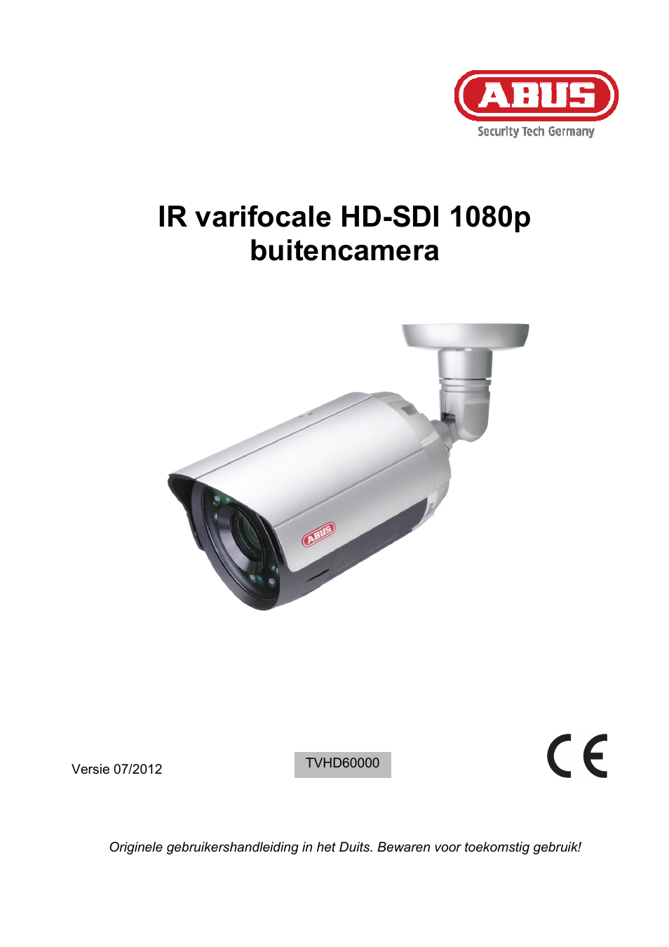 Ir varifocale hd-sdi 1080p, Buitencamera | ABUS TVHD60010 User Manual | Page 57 / 111
