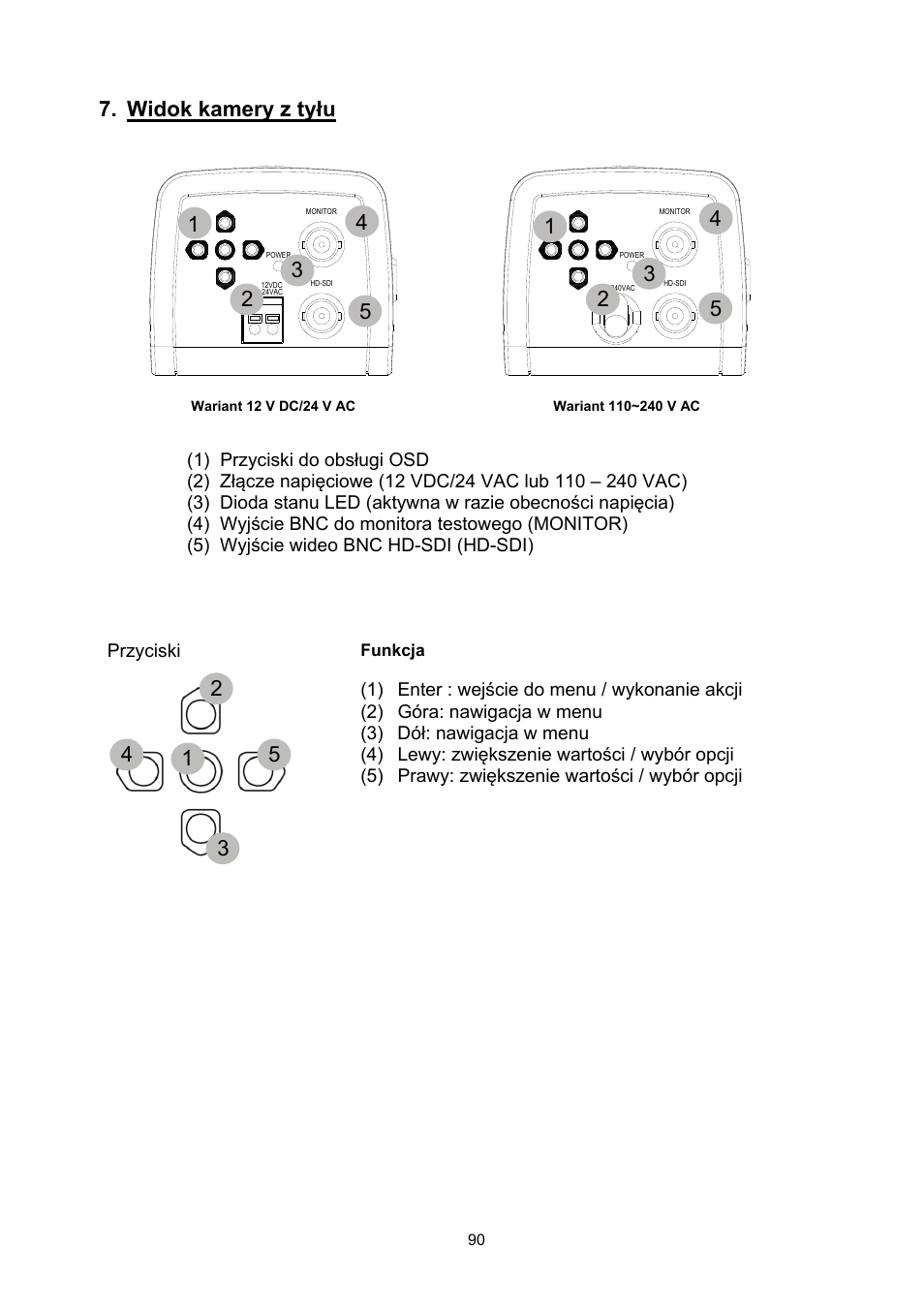 Widok kamery z tyłu | ABUS TVHD50000 User Manual | Page 90 / 100