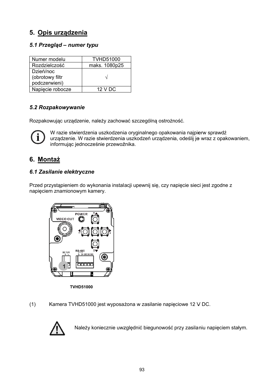 Opis, S urządz, Ntaż | 1enia | ABUS TVHD51000 User Manual | Page 93 / 105