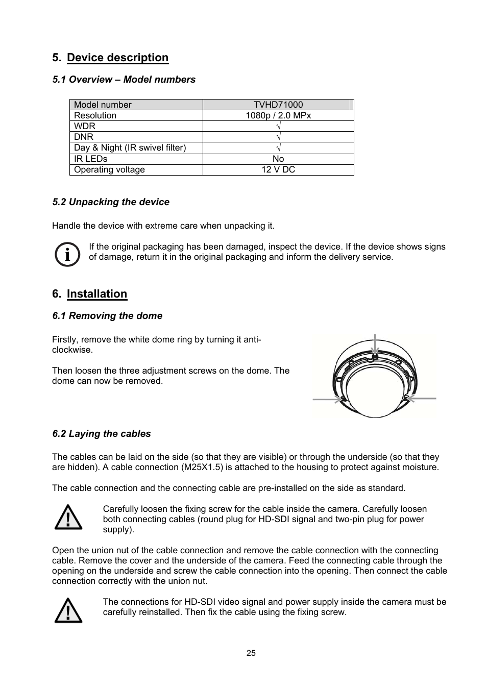 Device description, Installation | ABUS TVHD71000 User Manual | Page 25 / 106